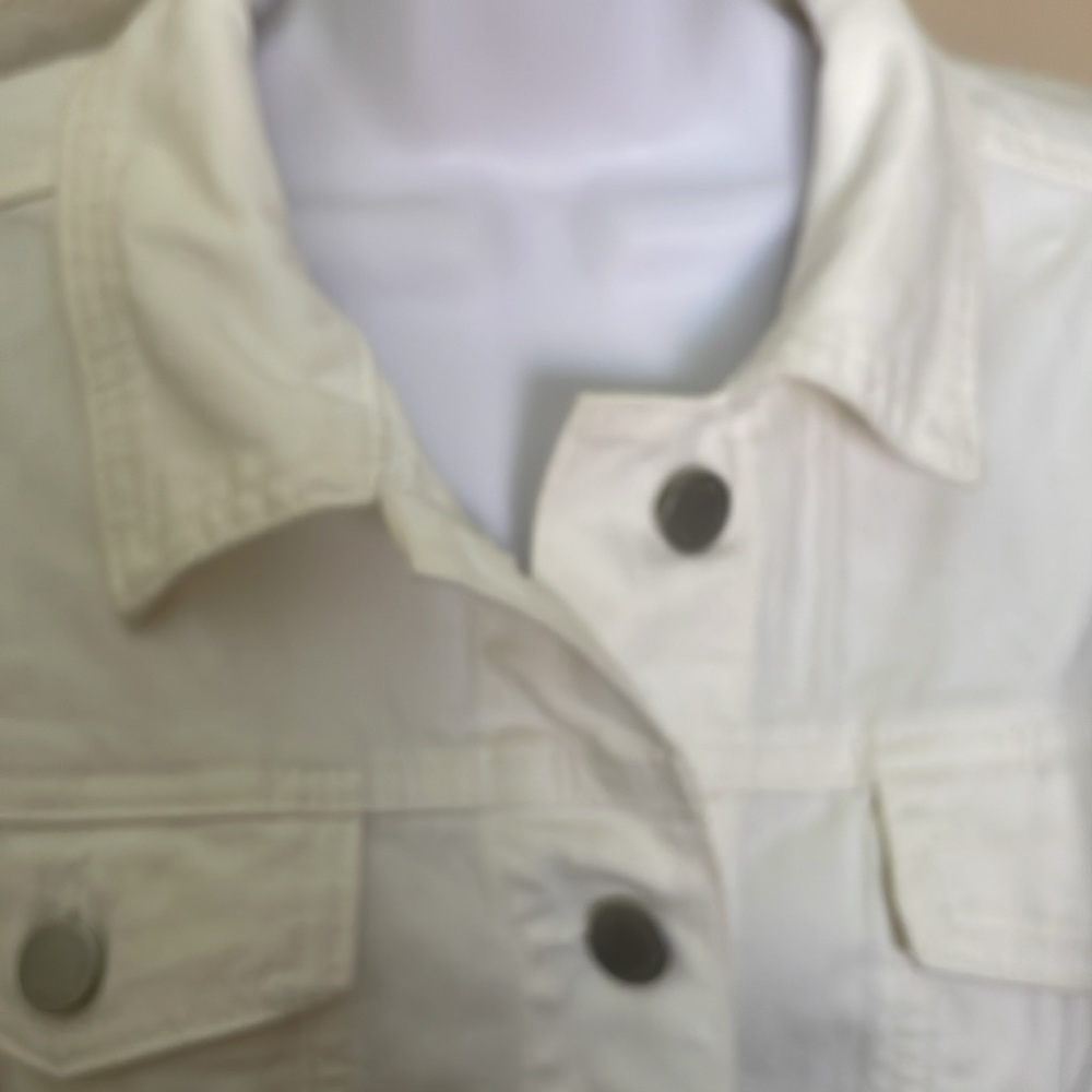 Universal Thread White Cotton Jean Jacket Size L - image 5